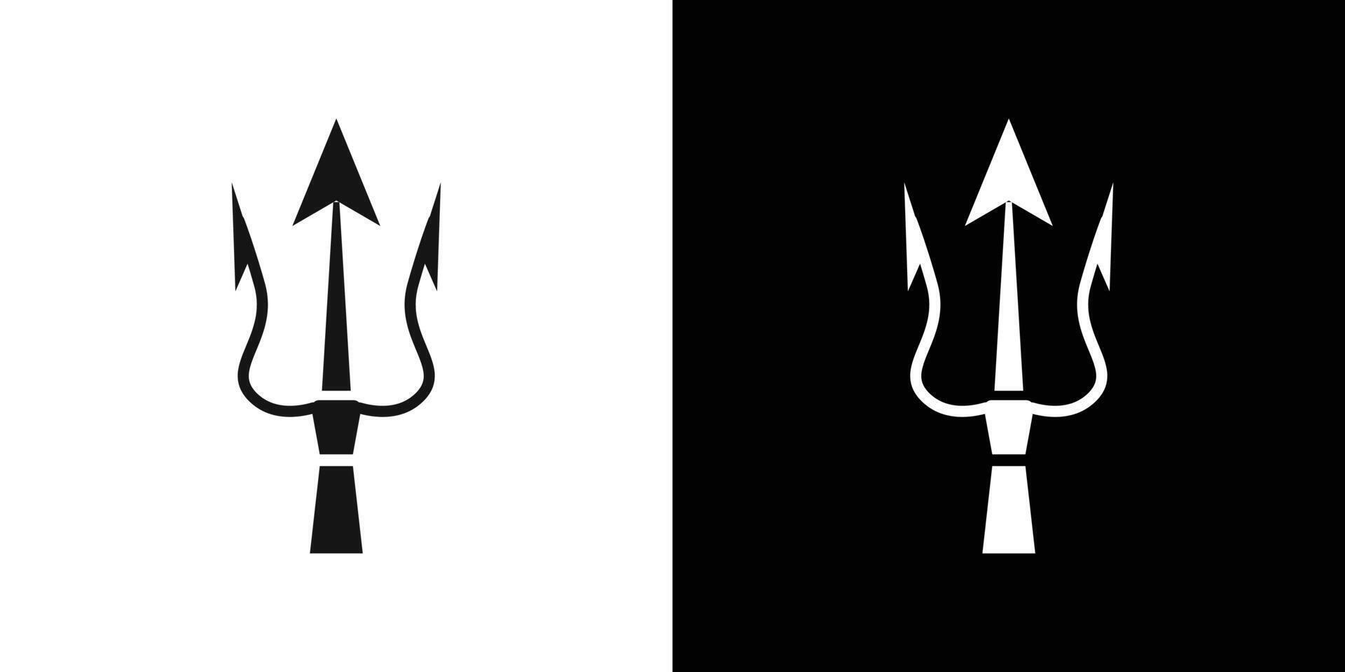 trident and poseidon icon logo set vector