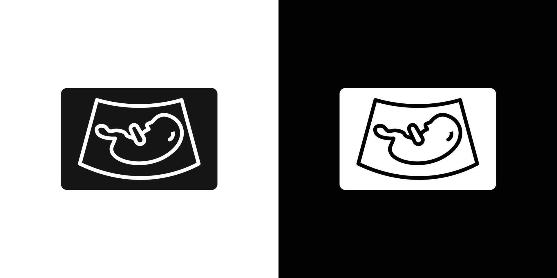 Ultrasonography icon logo set vector