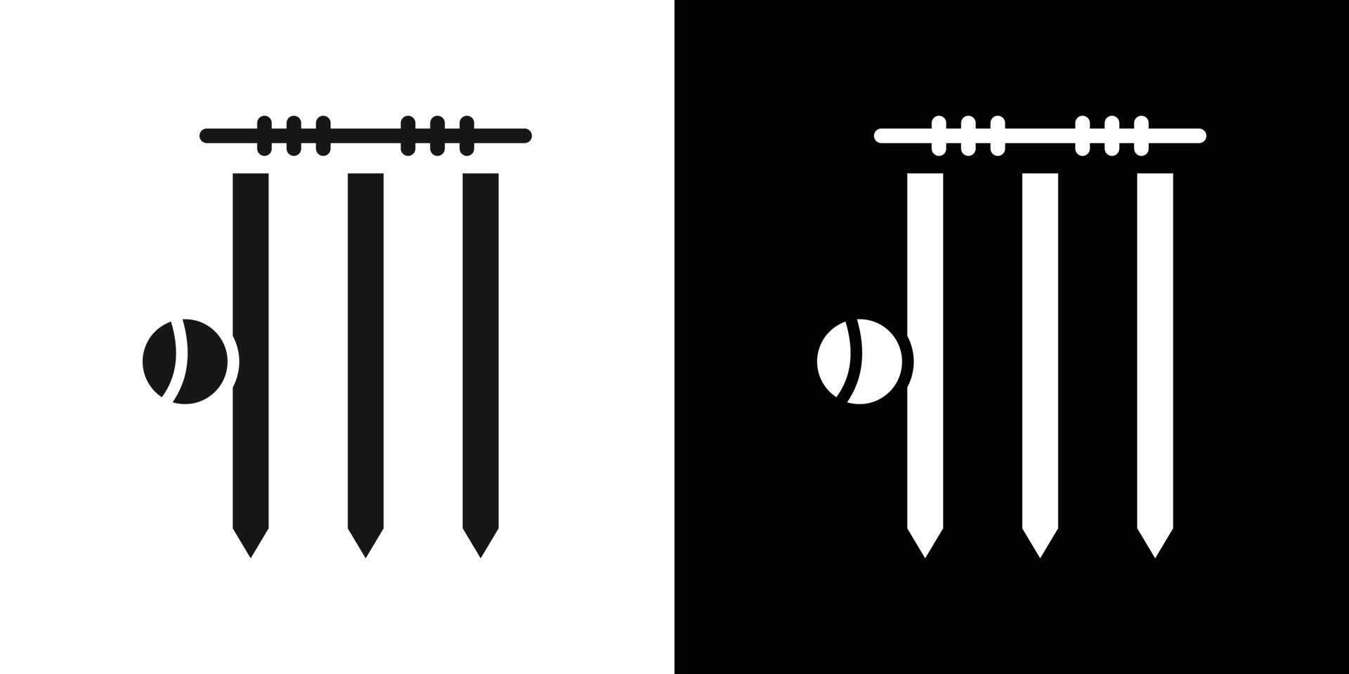 Wicket Stump icon logo set vector