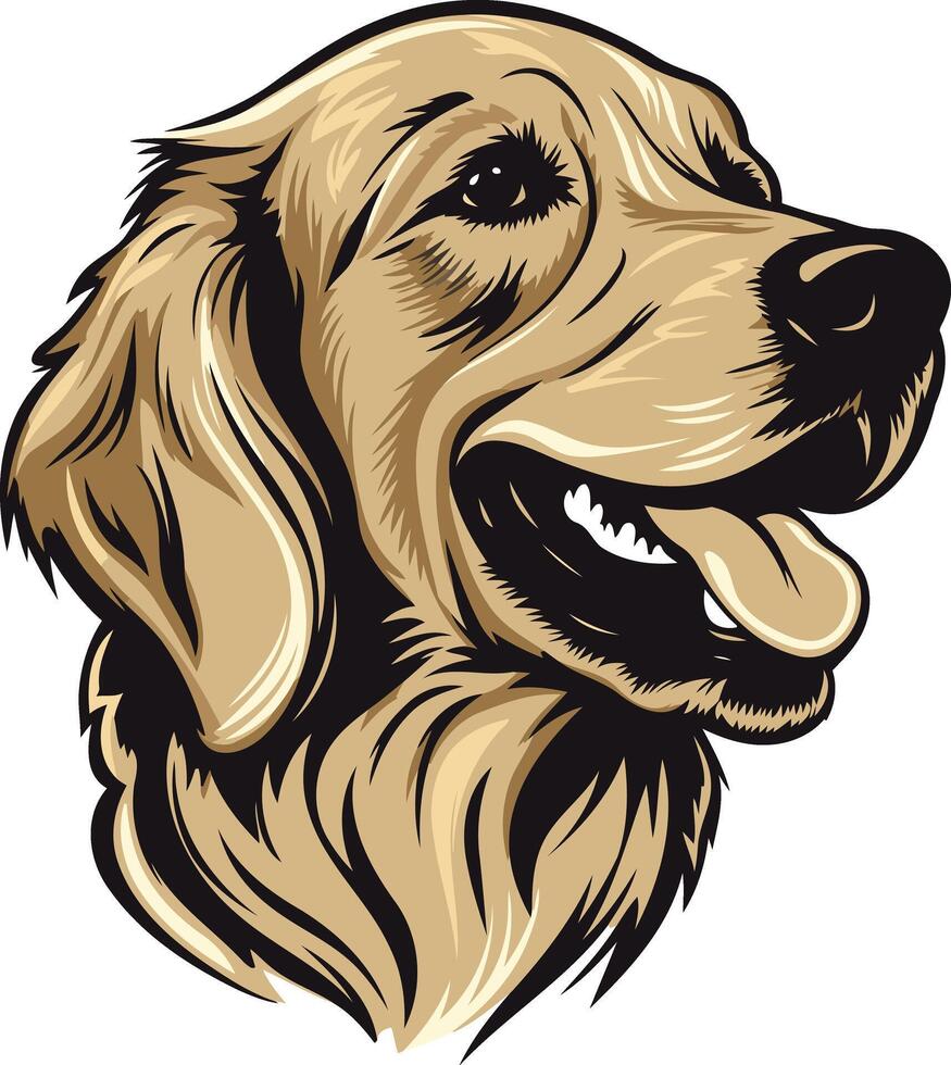 Golden Retriever Head Portrait vector
