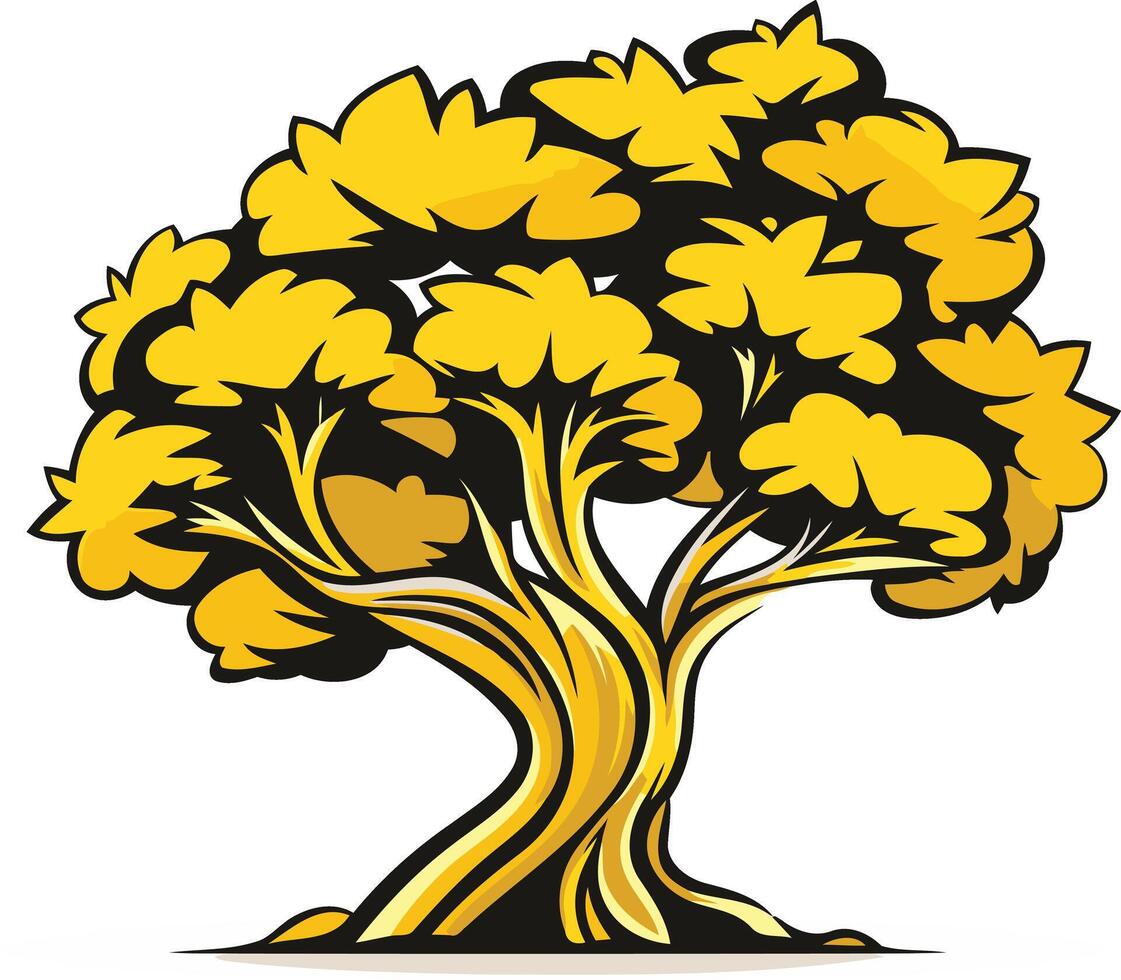 Golden Oak Tree Illustration vector
