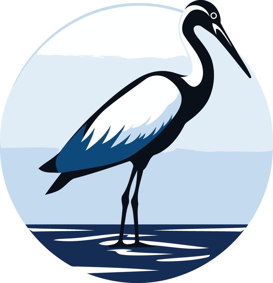 Blue Heron in Water vector