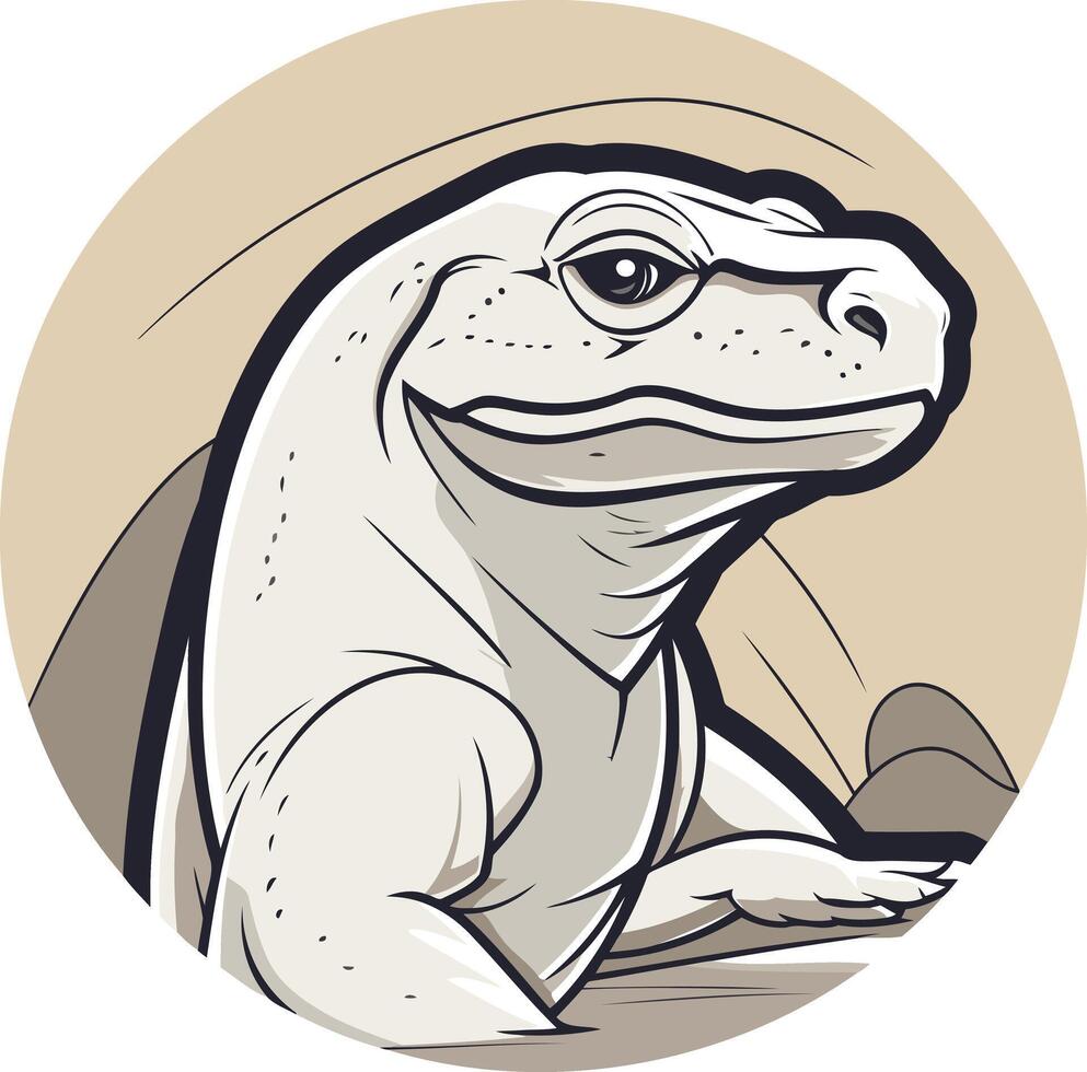 A charming cartoon illustration of a white lizard, perfect for branding, logos, and merchandise vector