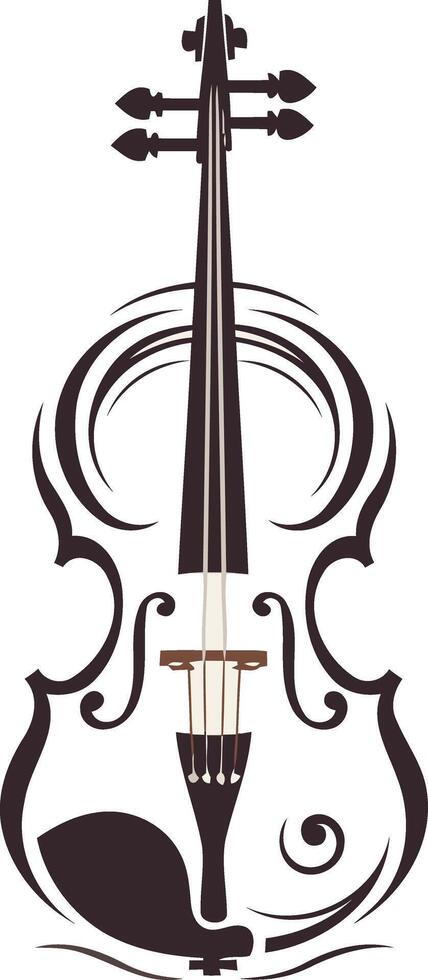 Stylish and abstract violin silhouette with delicate floral details, perfect for music-related branding or design projects vector