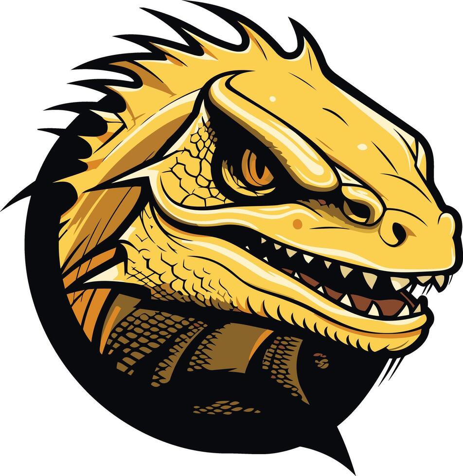 A fierce and detailed illustration of a dragon's head, perfect for logo design, gaming, or fantasy themed projects vector