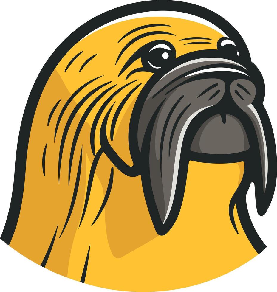 Walrus Head Mascot Illustration vector