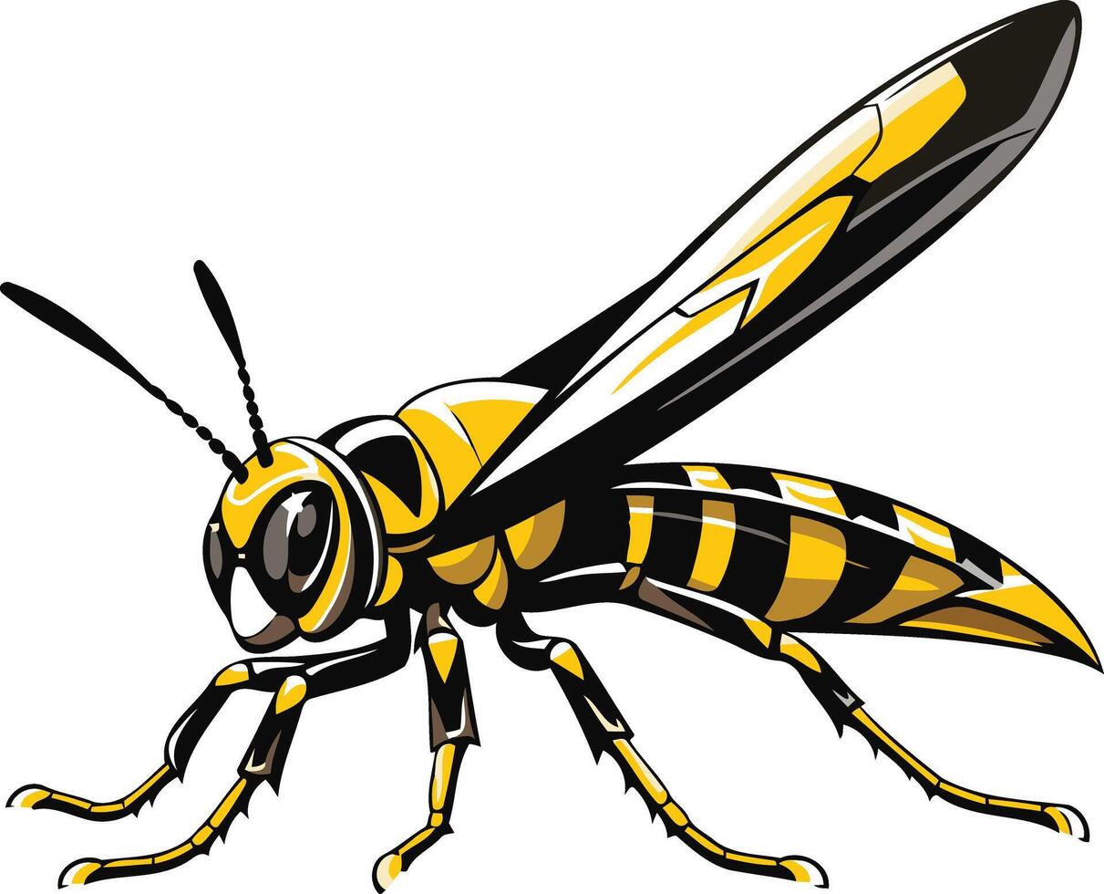 Aggressive wasp illustration, perfect for logo design, mascot, or branding vector