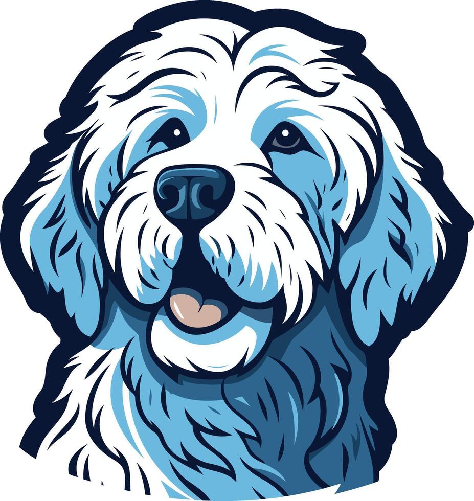 Cute cartoon doodle of a friendly dog with a big smile vector