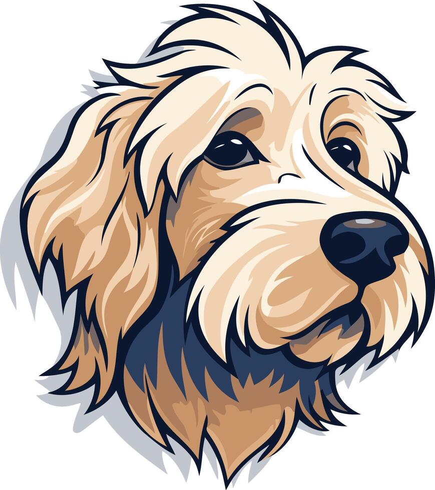 Cute cartoon illustration of a dog with a friendly expression vector