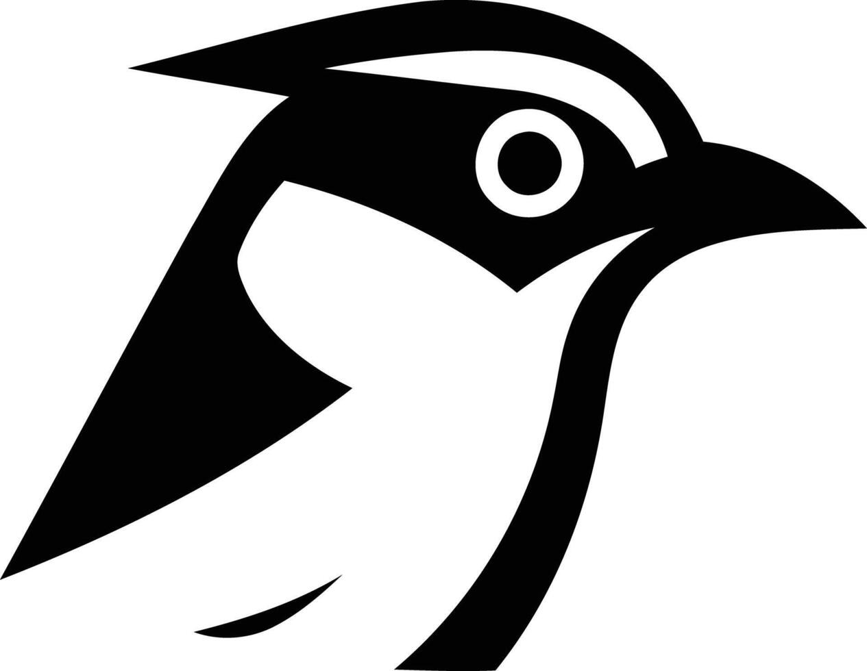 Stylish black and white bird logo design vector