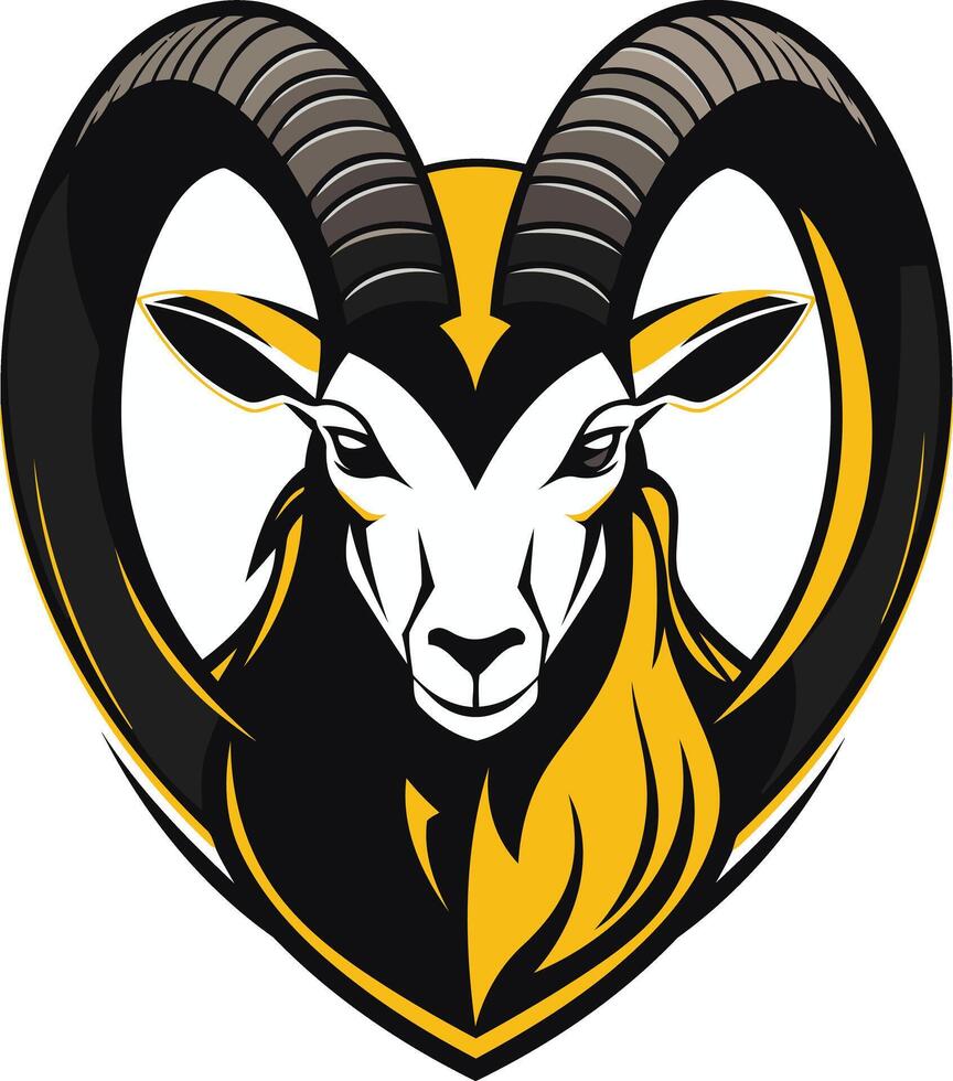 Black and Gold Ram Mascot Logo vector