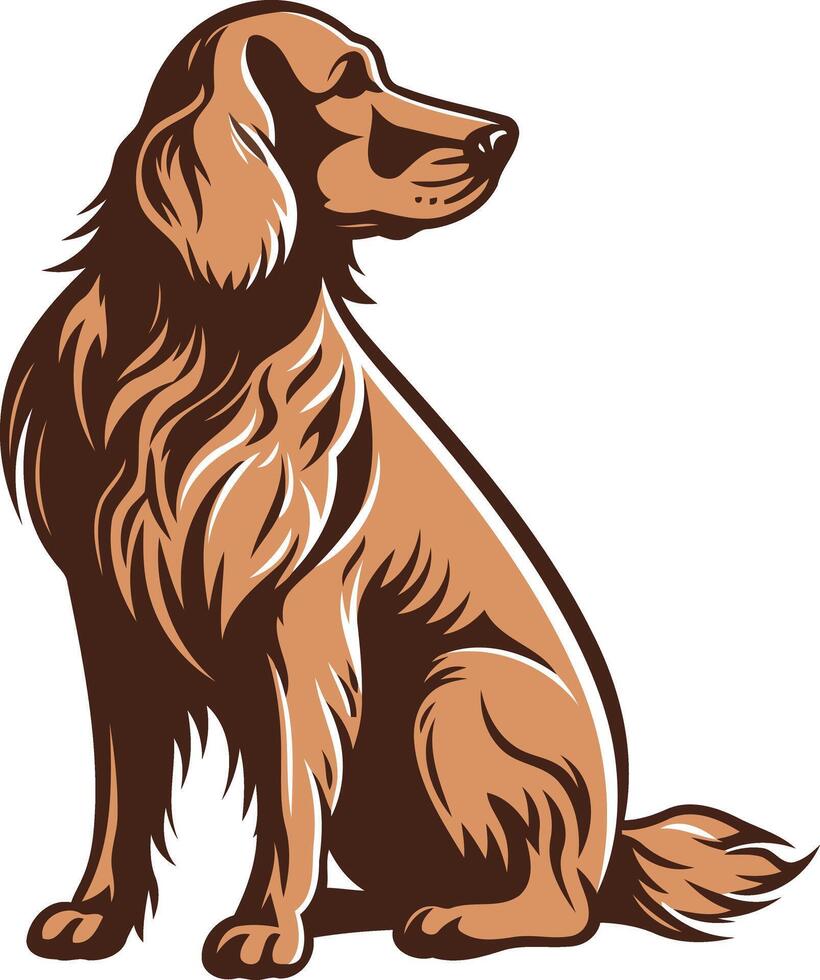 Brown Spaniel Sitting With a Curious Expression vector