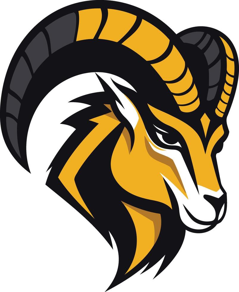 Powerful Ram Mascot with Curved Horns vector