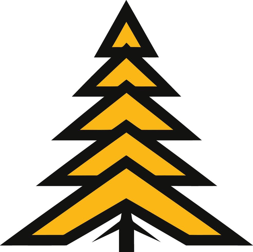 Abstract Geometric Tree with Yellow and Black vector
