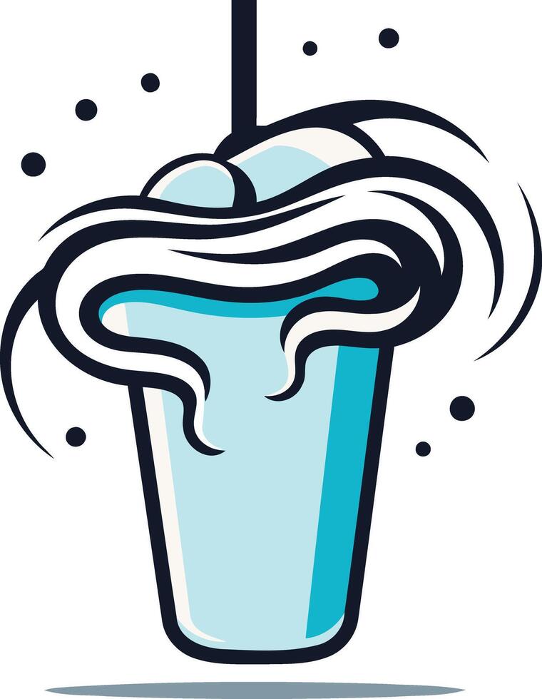 Whipped Cream Drink with a Straw vector