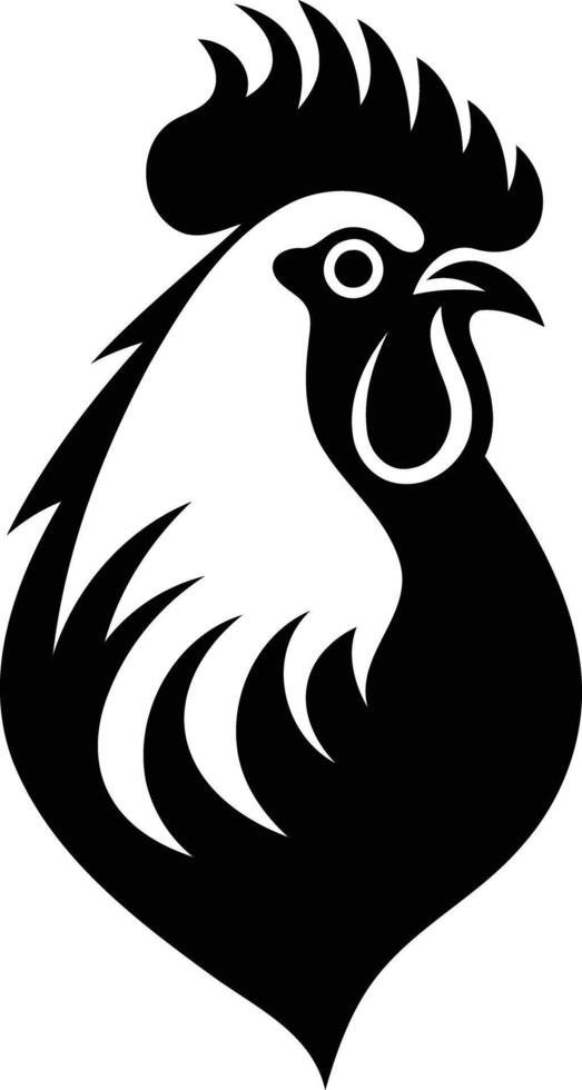 Simple, bold rooster silhouette, perfect for branding, logos, and design projects vector