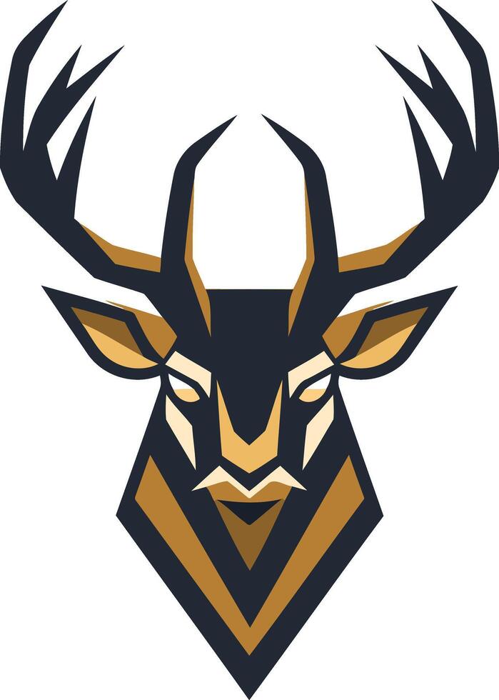 Geometric deer head logo design vector