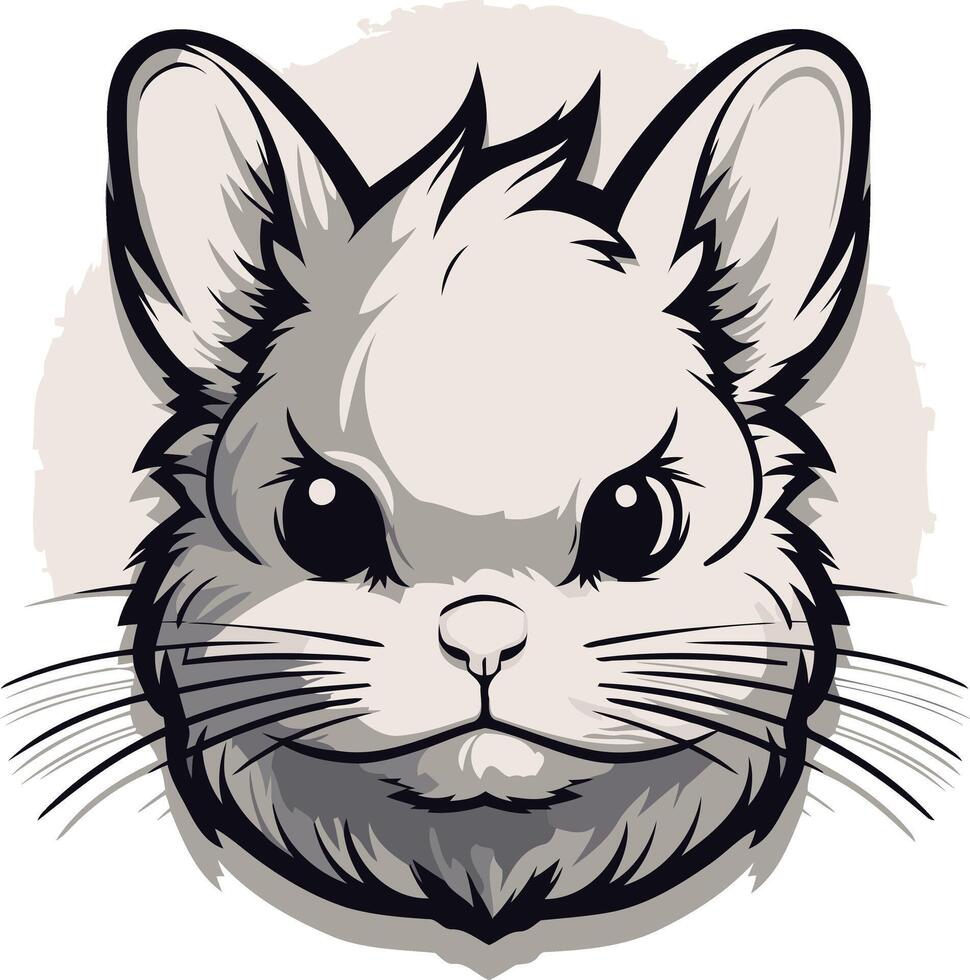 Chinchilla Portrait with an Angry Expression vector