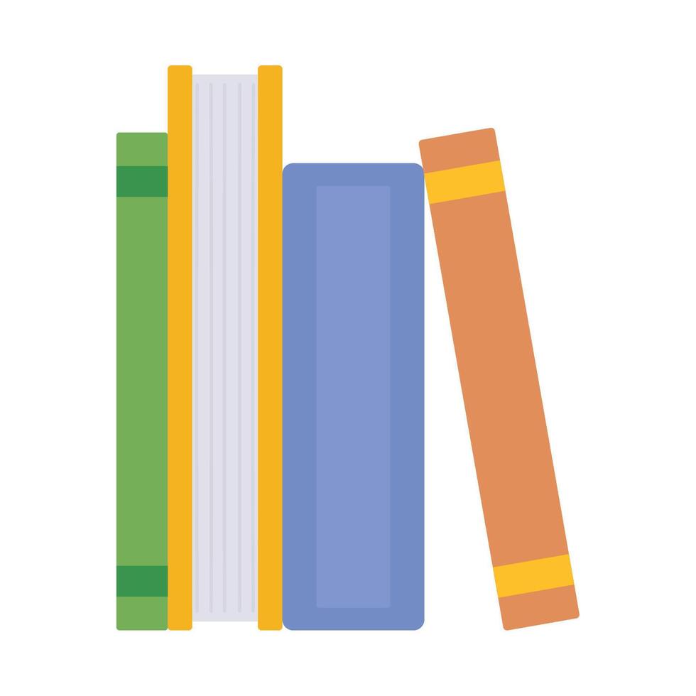 A stack of books on a white background vector