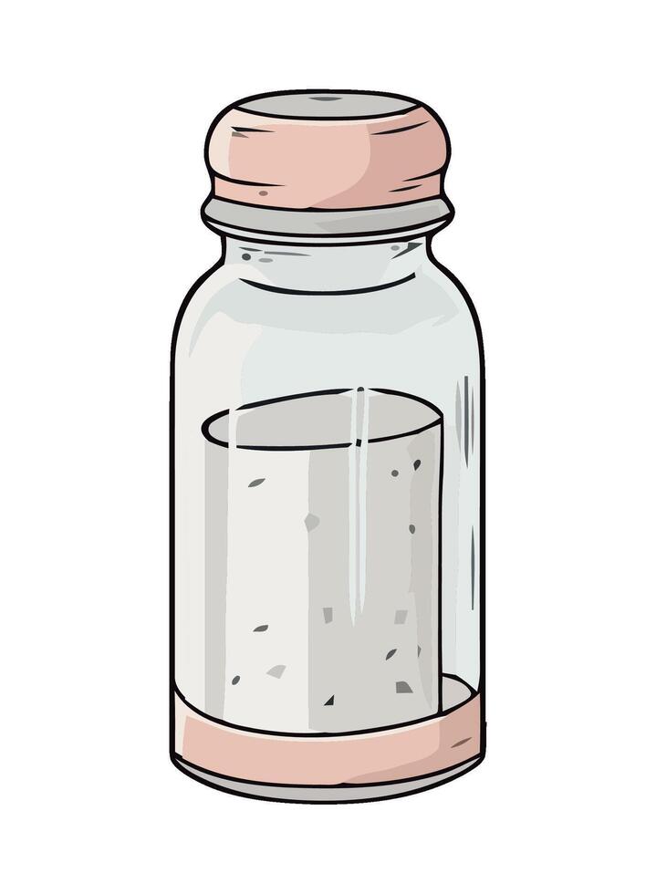 A jar with a white substance inside vector