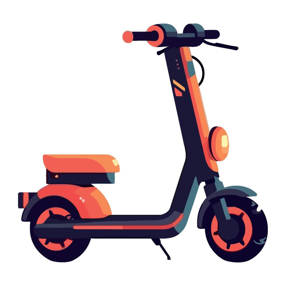 An orange and black scooter on a white background vector