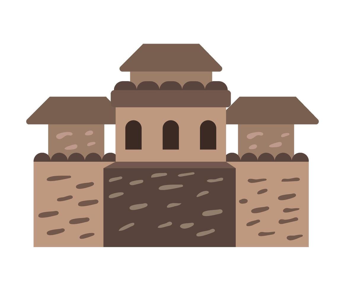 An illustration of a castle on a hill vector