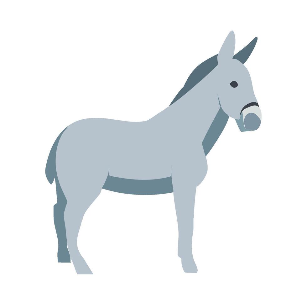 A donkey is standing in front of a white background vector