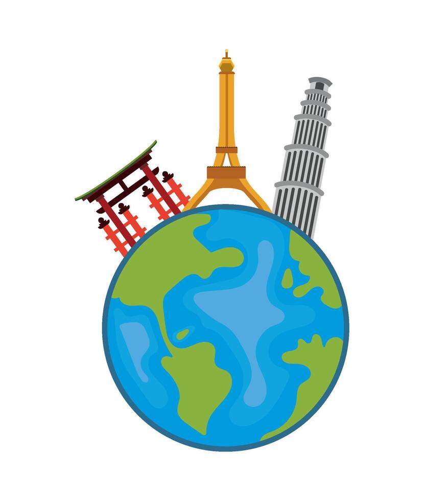 Travel around the world icon illustration vector
