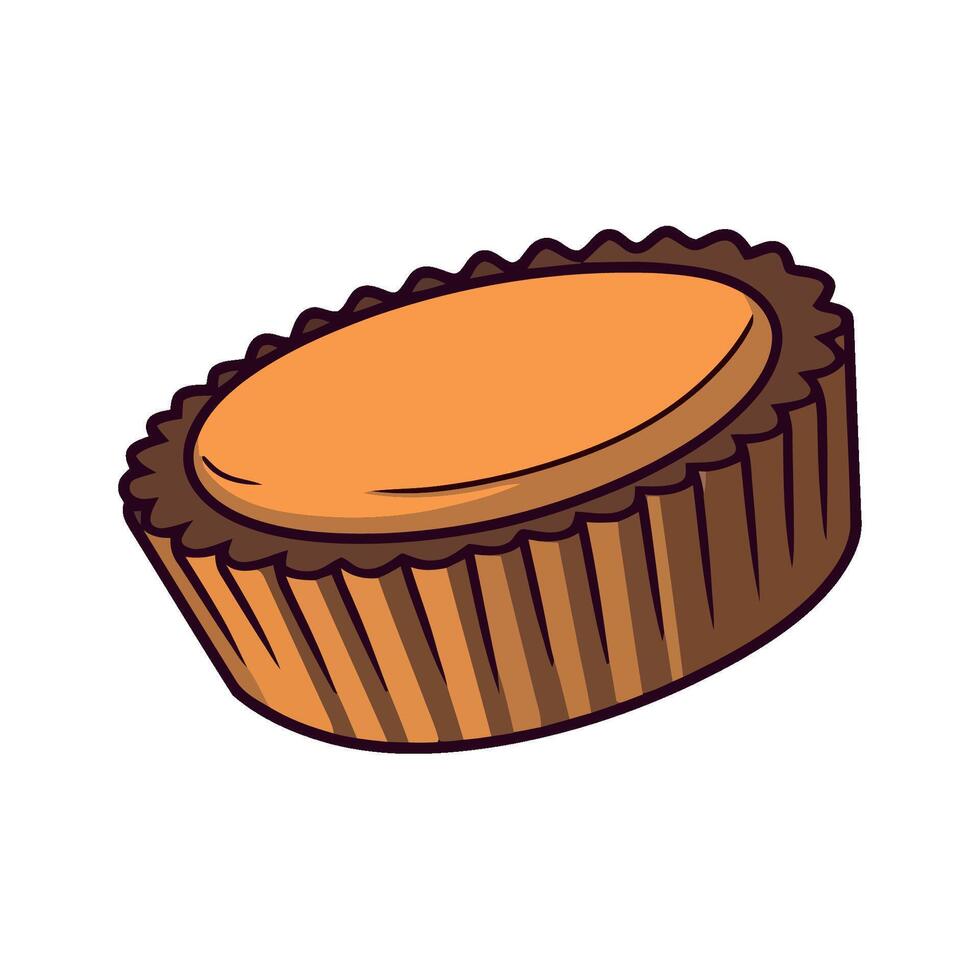 A chocolate cake with a brown top vector