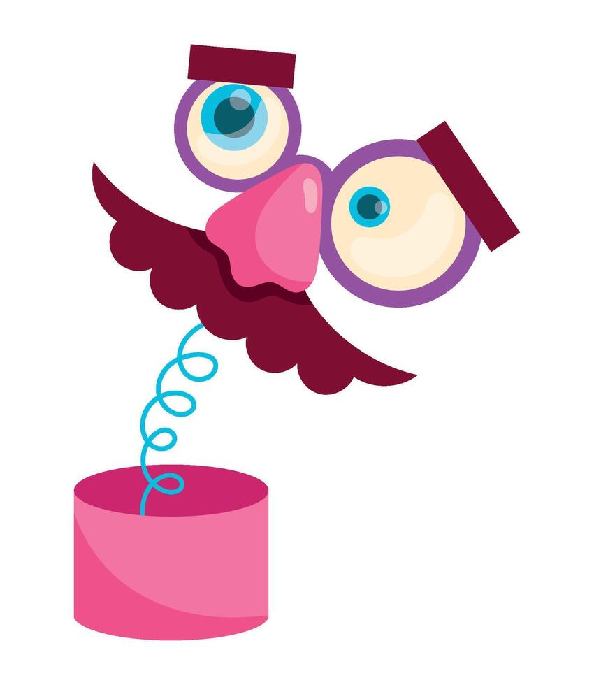 A cartoon character with a mustache and glasses vector