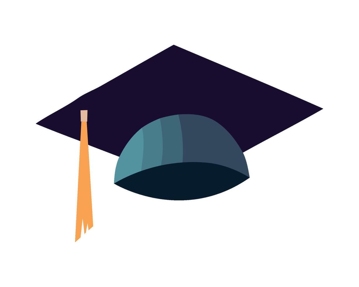 Graduation hat icon in flat style illustration vector