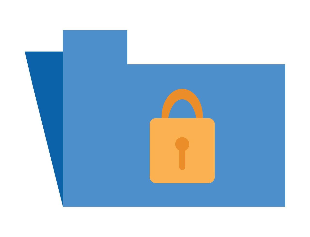 A blue folder with a lock on it vector