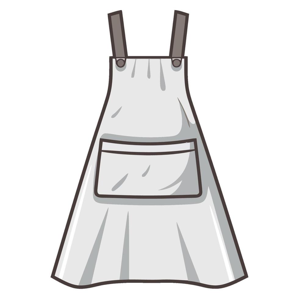 A white apron with a pocket on the front vector