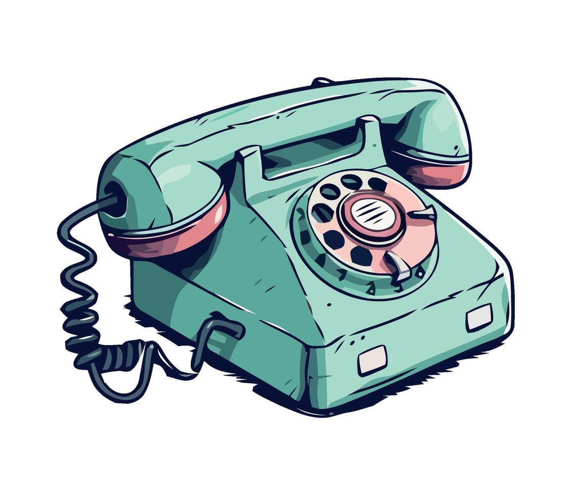 Retro telephone illustration vector