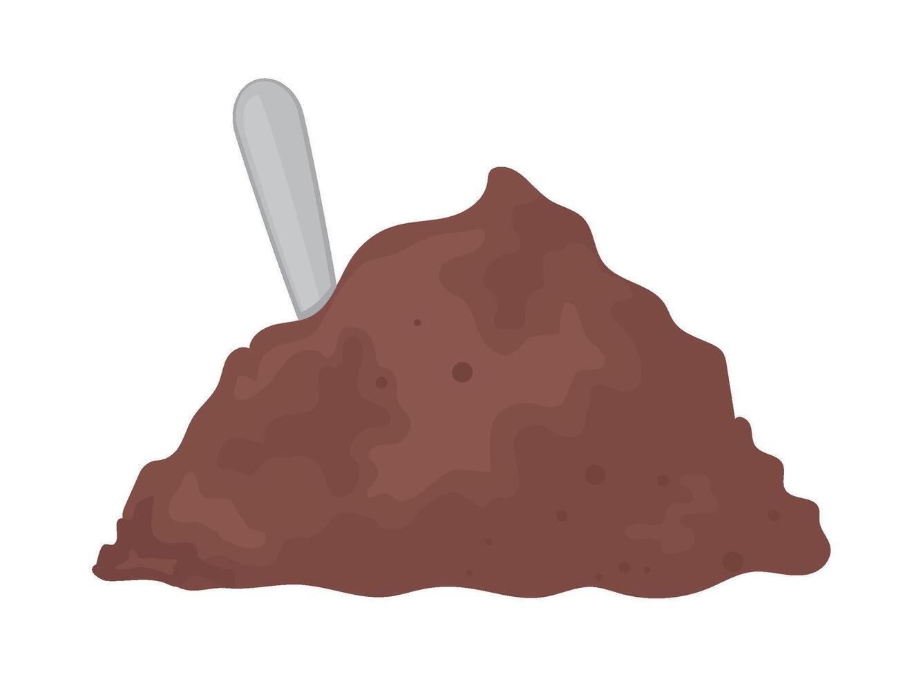 A chocolate ice cream with a spoon on top vector