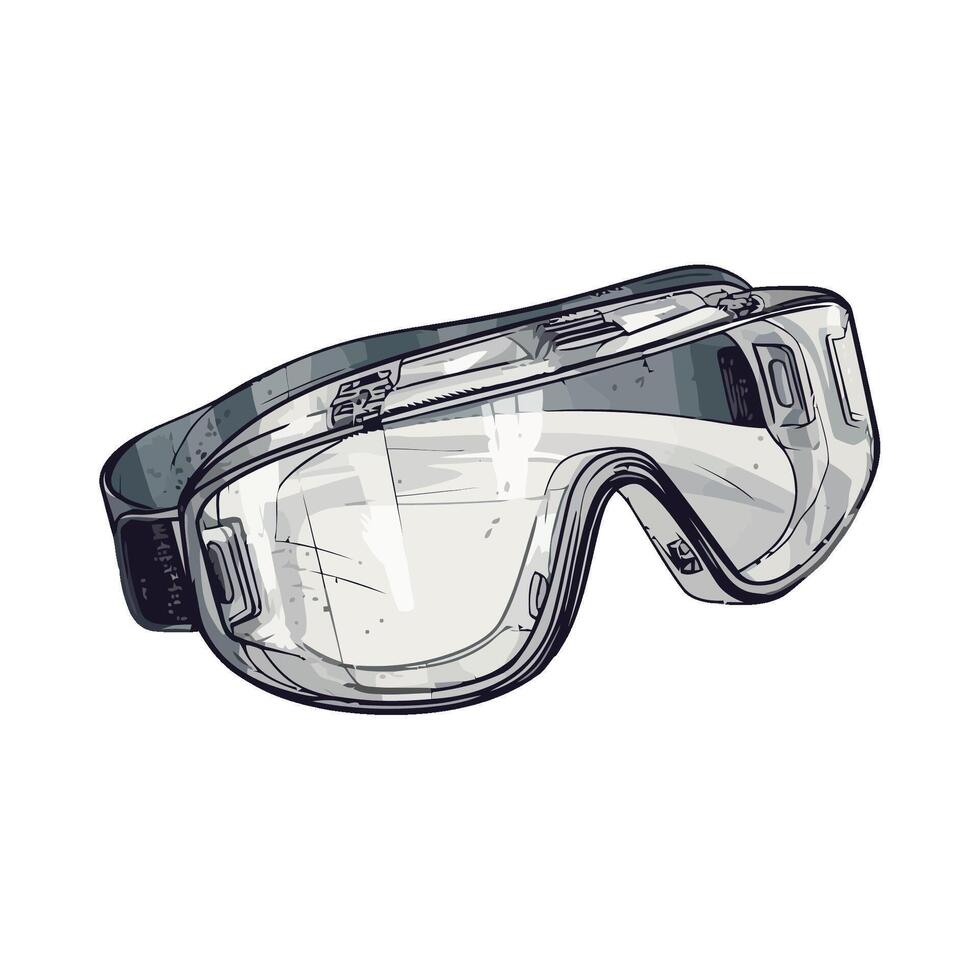 A drawing of a pair of goggles on a white background vector