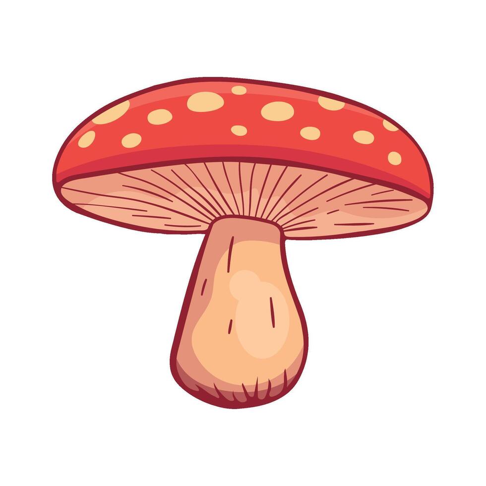 A red mushroom with brown spots on it vector