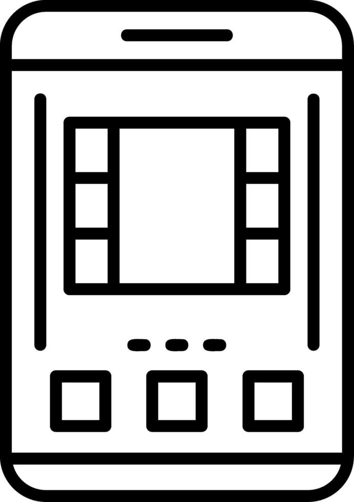 a black and white image of a mobile screen vector