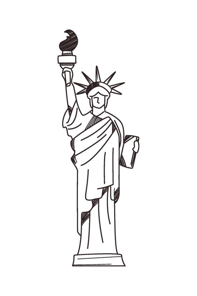 The statue of liberty is holding a torch vector