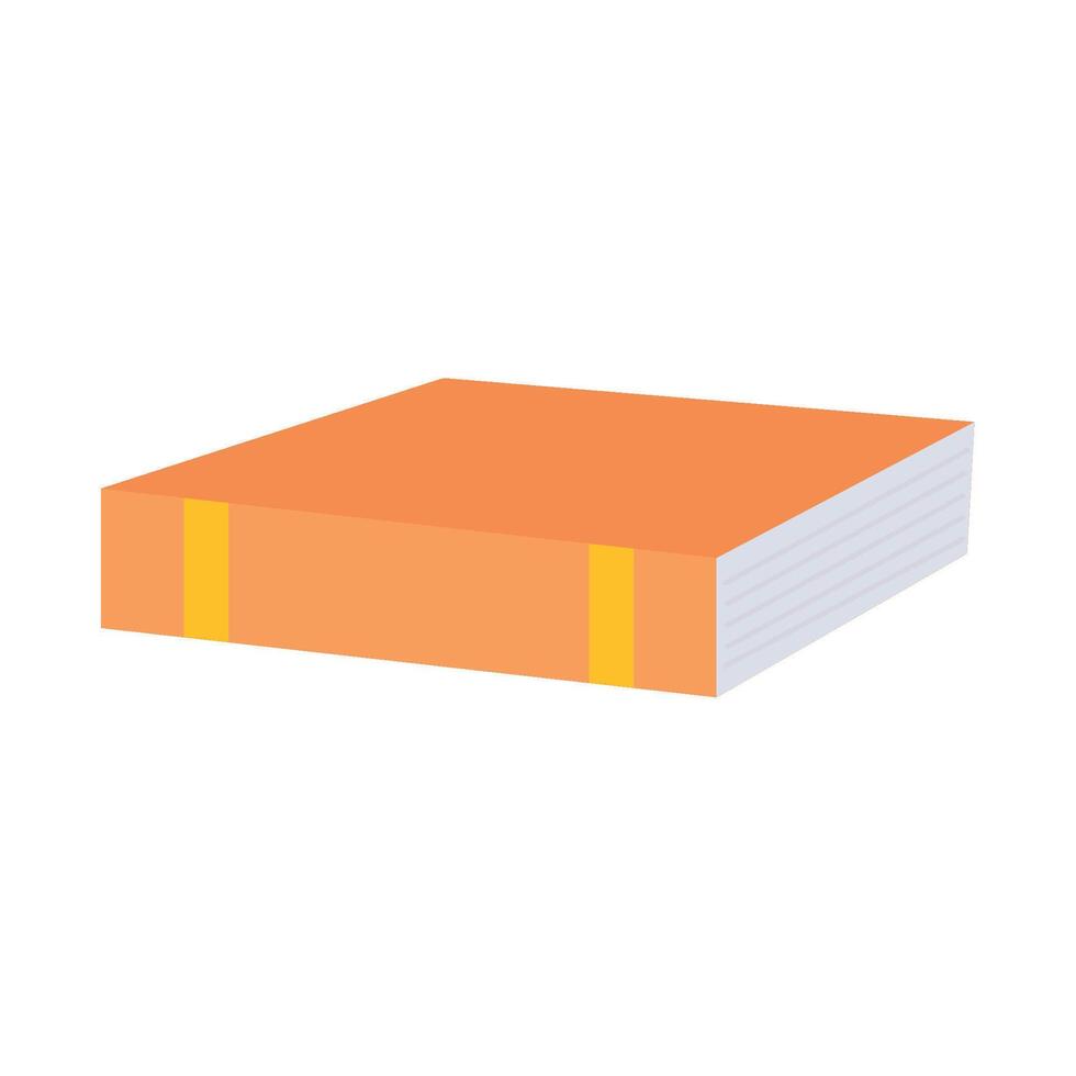 An orange book with yellow stripes on the cover vector