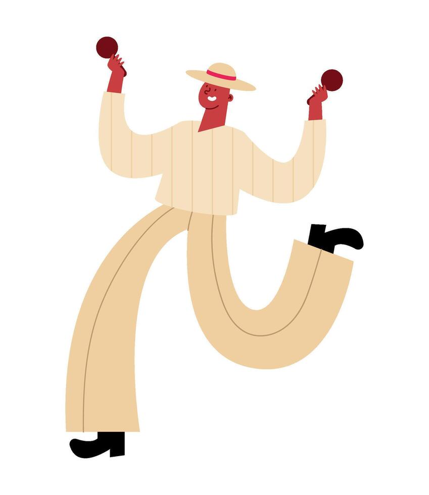 A man in a hat and pants is dancing vector