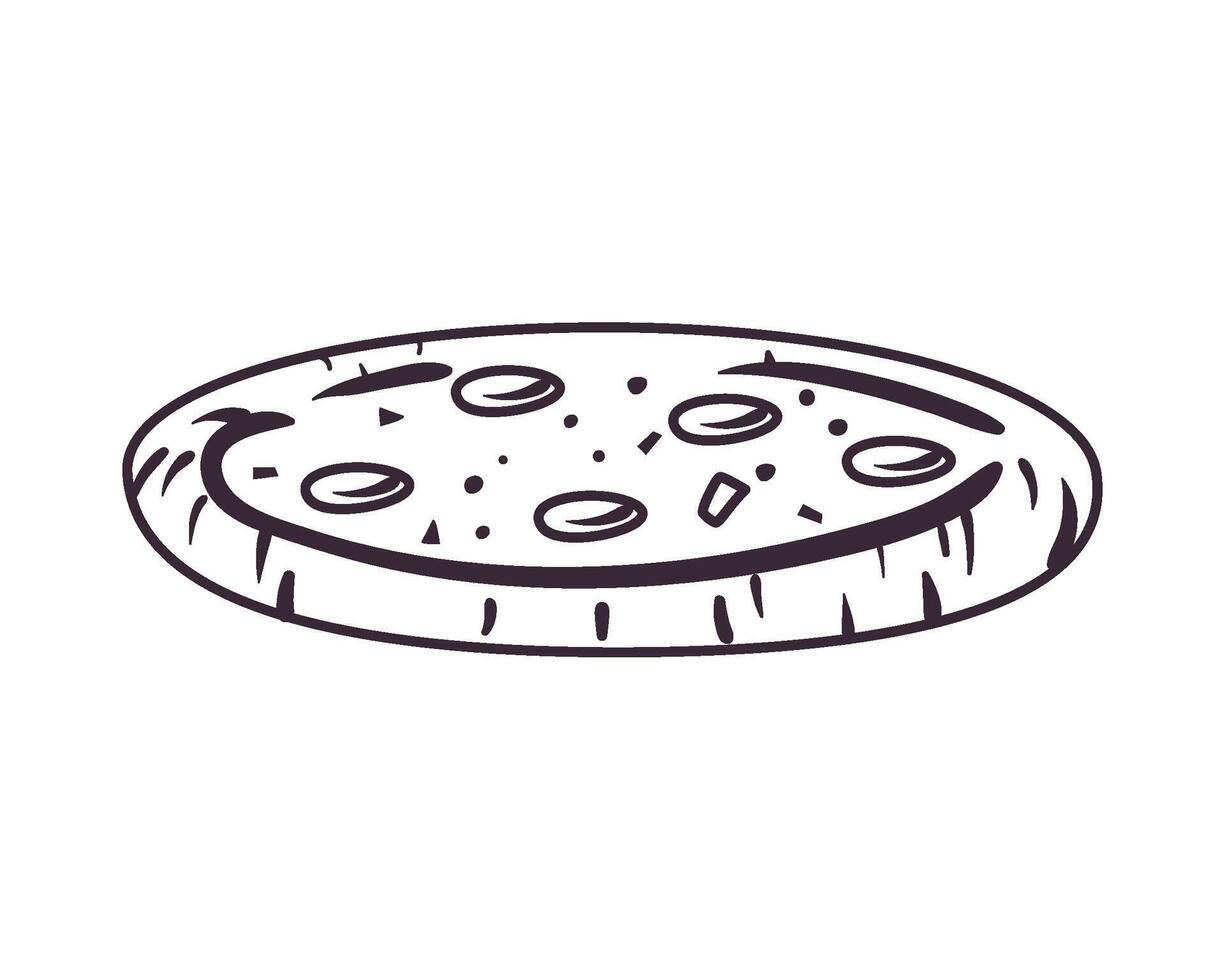 Pizza illustration isolated on white background vector