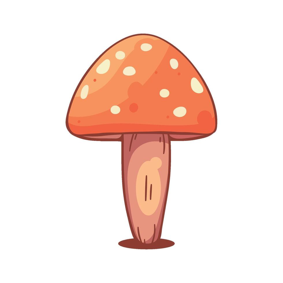 A cartoon mushroom with brown spots on it vector
