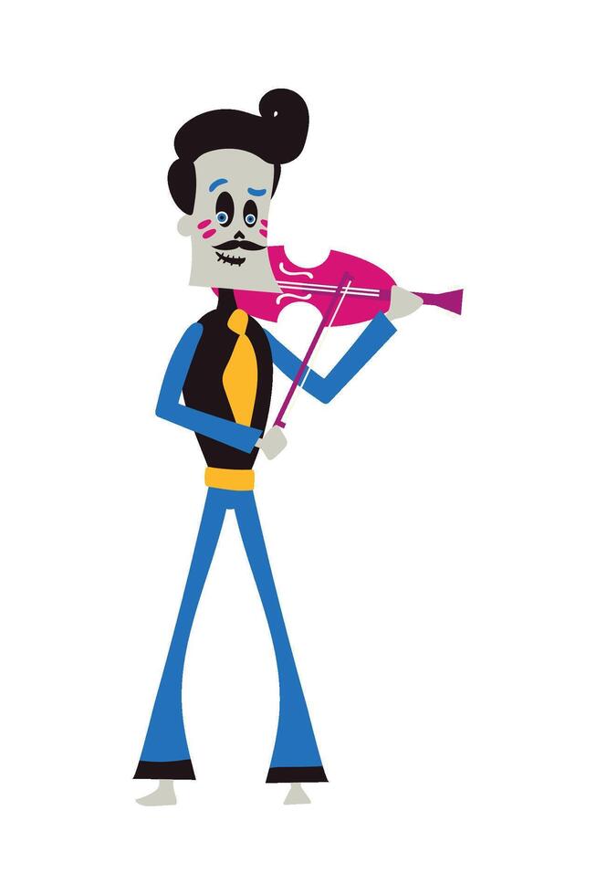 A cartoon man playing the violin vector