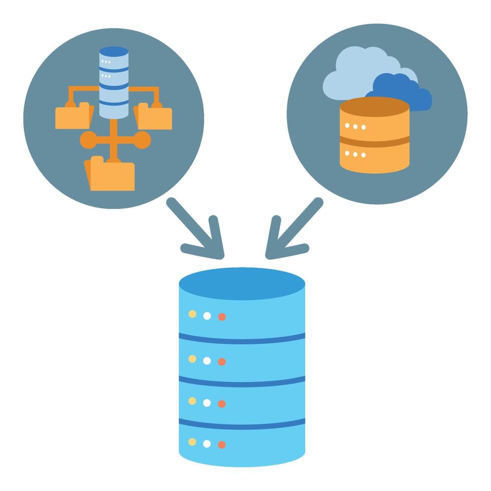 A cloud and a server with a cloud and a cloud vector