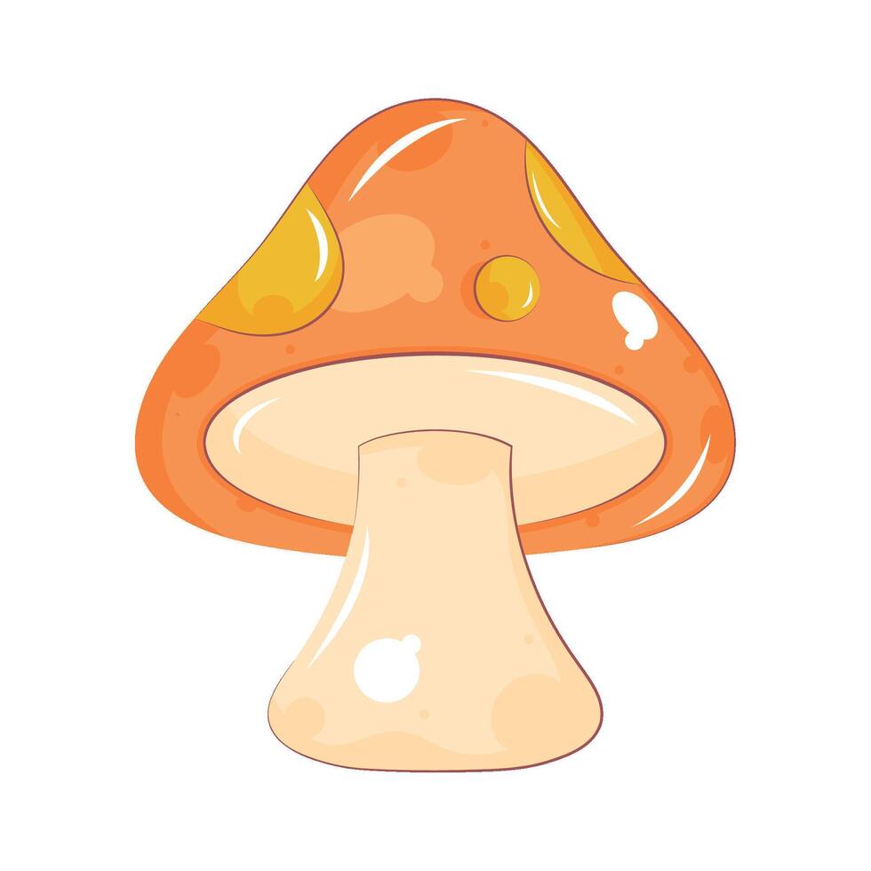 A cartoon mushroom with yellow spots on it vector