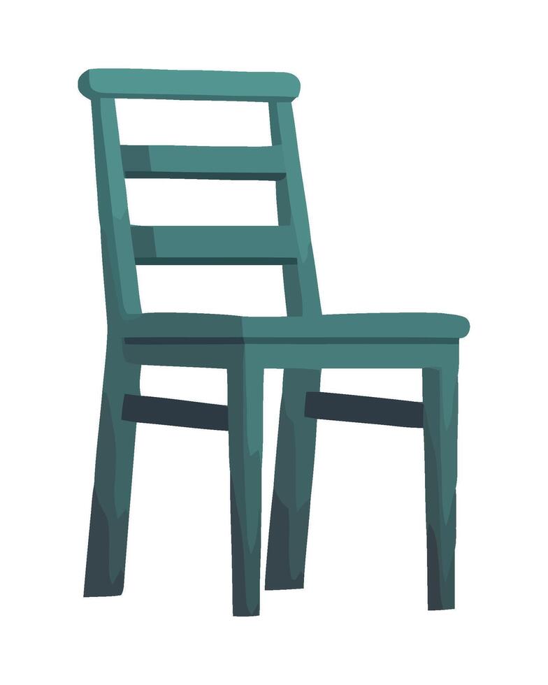A chair with a wooden back and seat vector