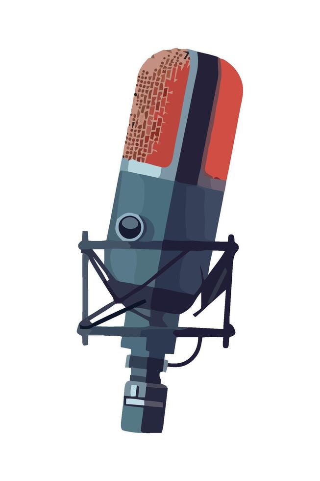 Microphone icon illustration on white background vector