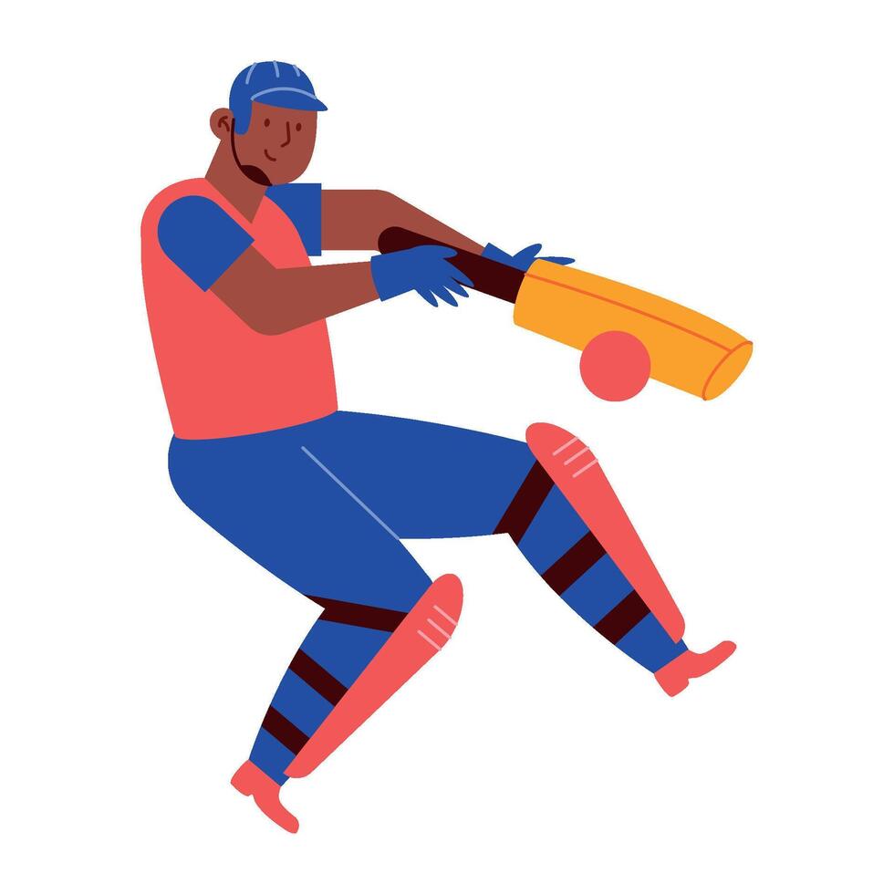 Cricket player with bat illustration vector
