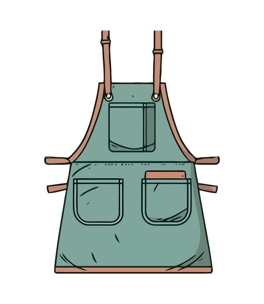 An apron with two pockets on the front vector